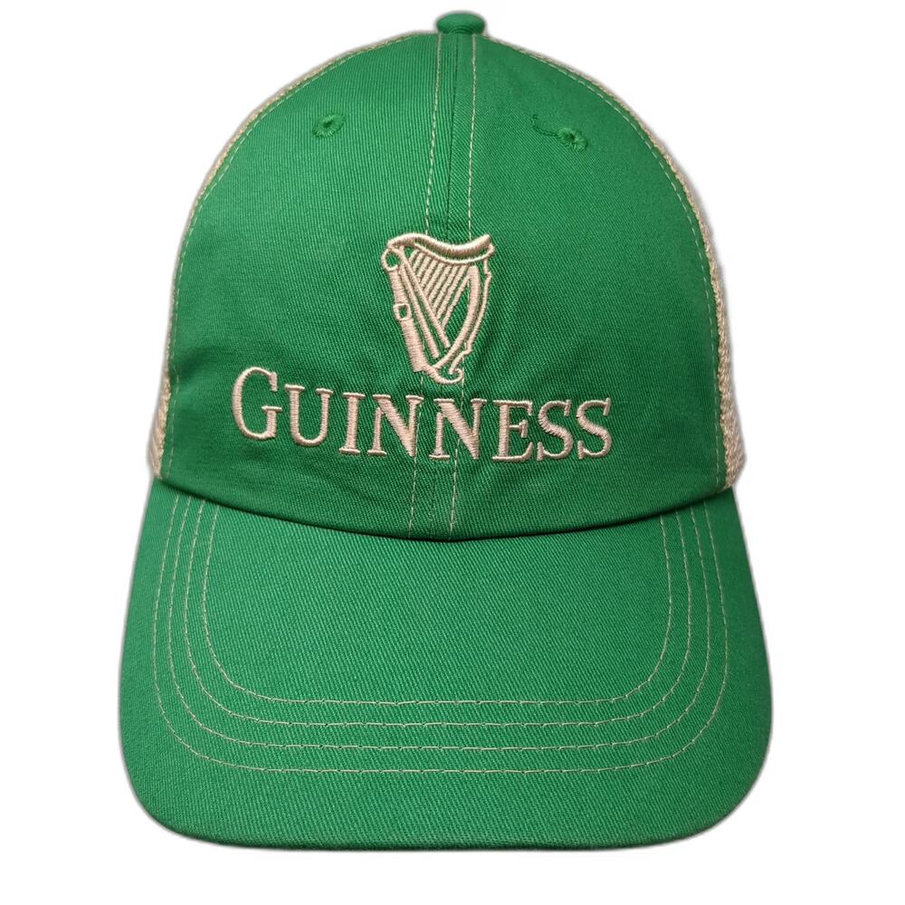 Guinness Trucker Hat Green One Size Embroidered Harp Logo Mesh Back Snapback
